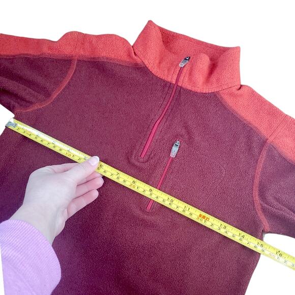 L.L. Bean Fleece Quarter Zip Pullover Sweater Burnt Orange Kids Size Small 8 - Picture 5 of 8